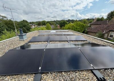 Flat roof mounted solar panel system