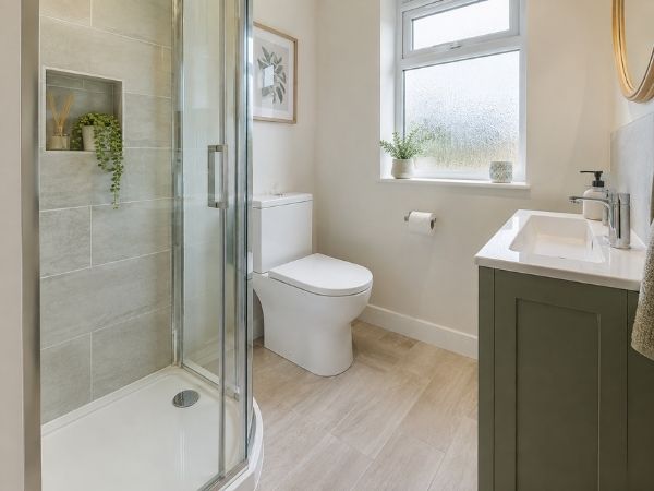 Ensuite Bathroom installed in home by the Red Van Plumbers